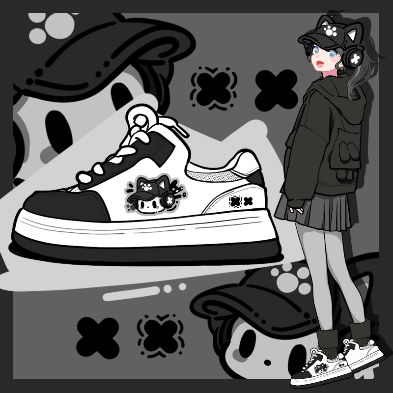 艾米与麦麦日系休闲运动板鞋女2025新款低帮透气可爱初中女生鞋子