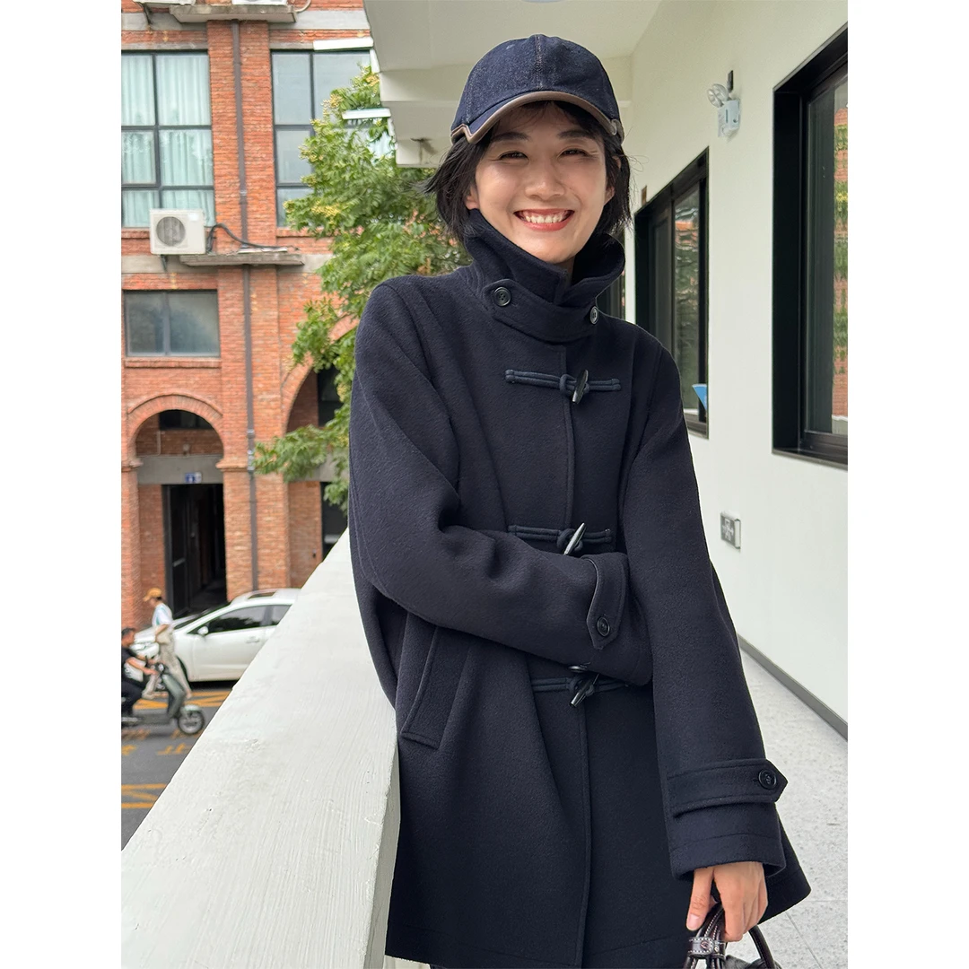 LANGQING 绵羊毛立领大衣外套46191#