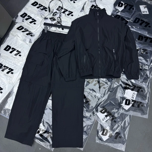 设计感运动休闲夏季风衣套装23904黑色百搭户外长袖外套时尚潮流