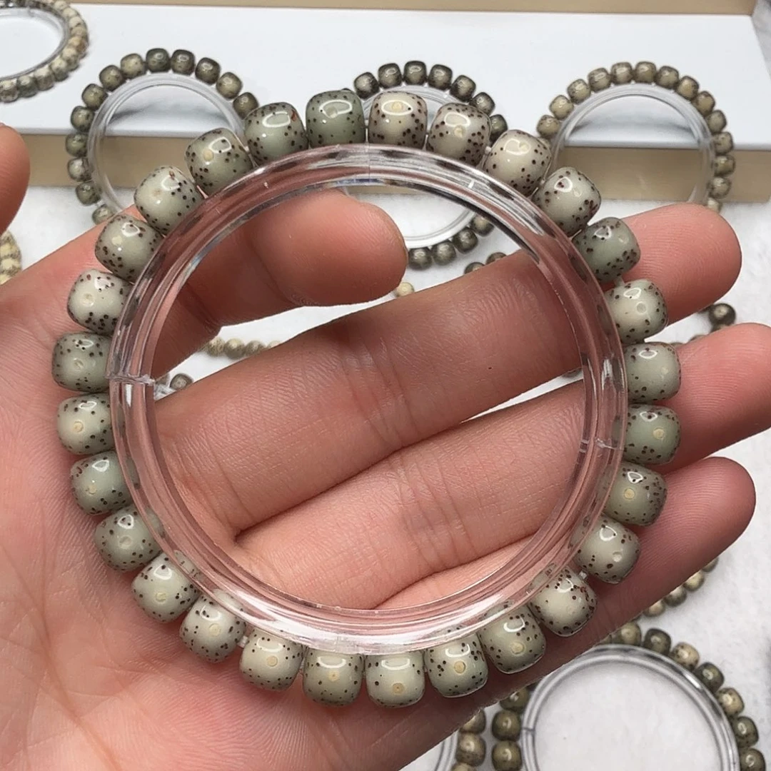 星月菩提手串糯冰玉化眼睛留白细星单圈