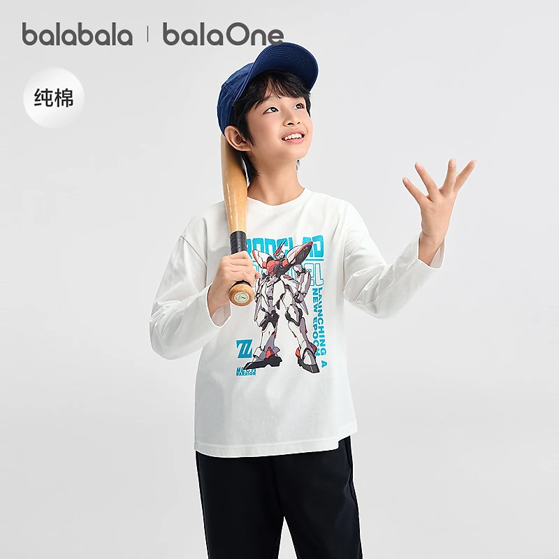 【balaOne】巴拉巴拉童装男童长袖t恤儿童2025春秋款内搭机甲风上衣