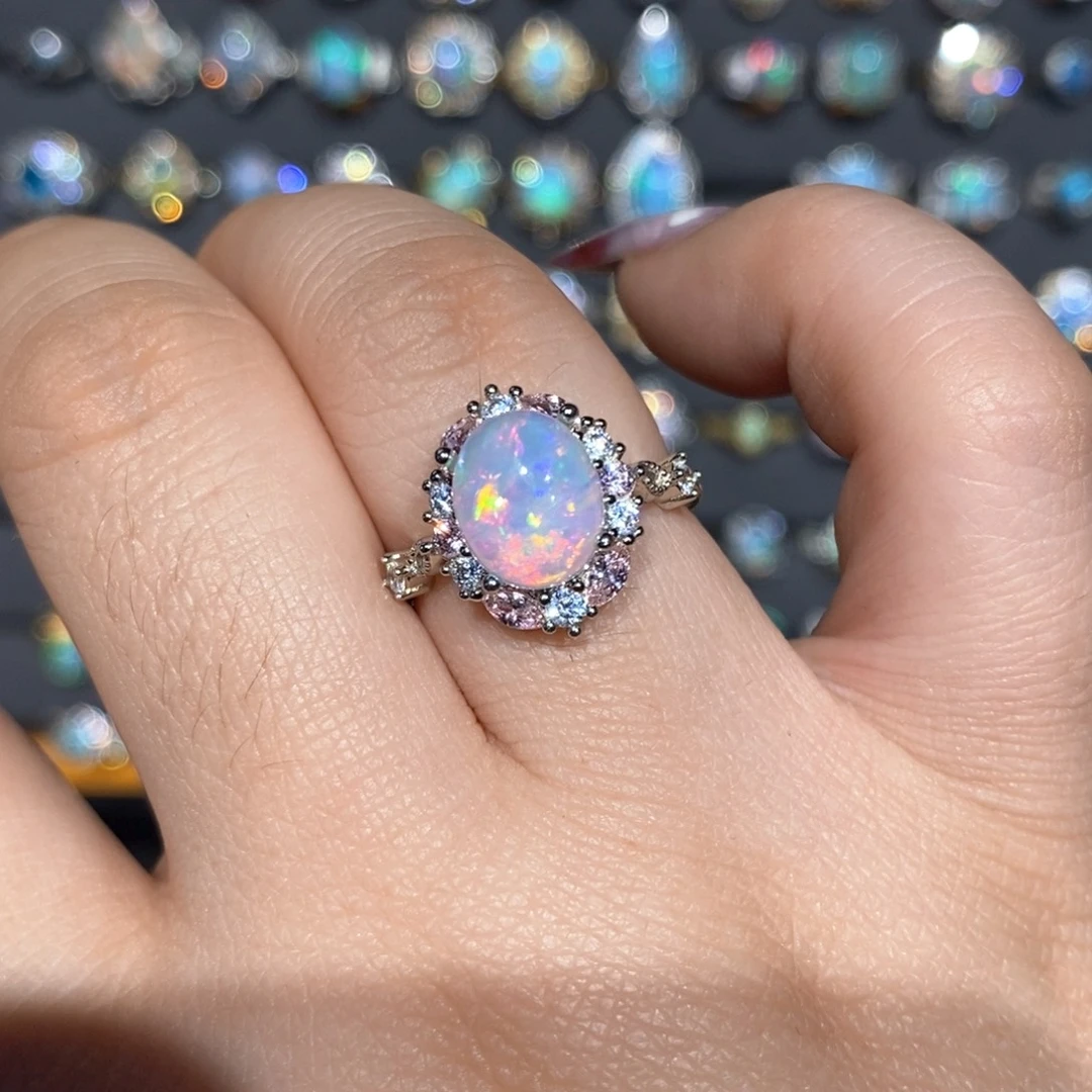 欧泊银S925镶嵌梦幻童话戒指