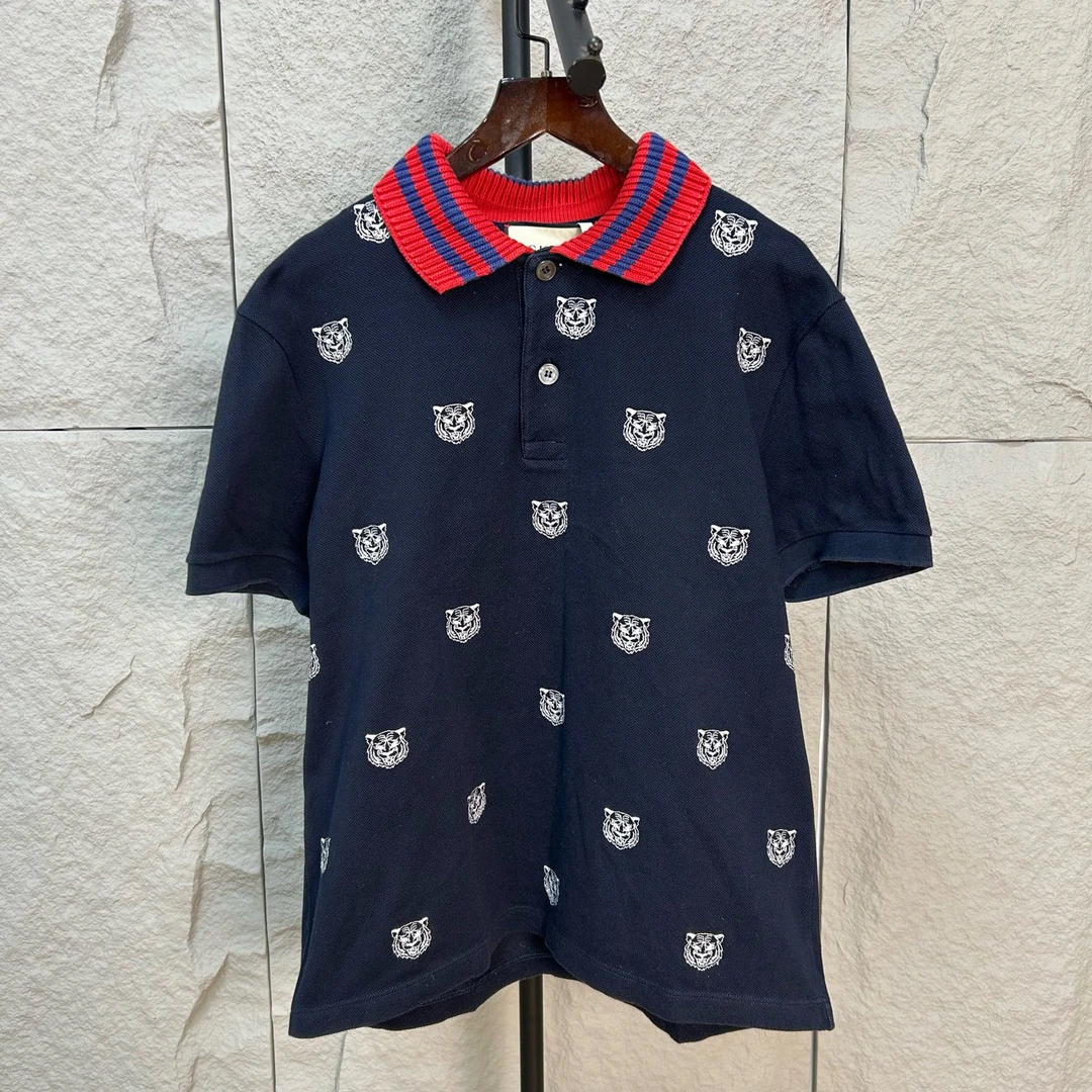 99新 GUCCI/古驰 虎头短袖Polo衫 L码 ys000707