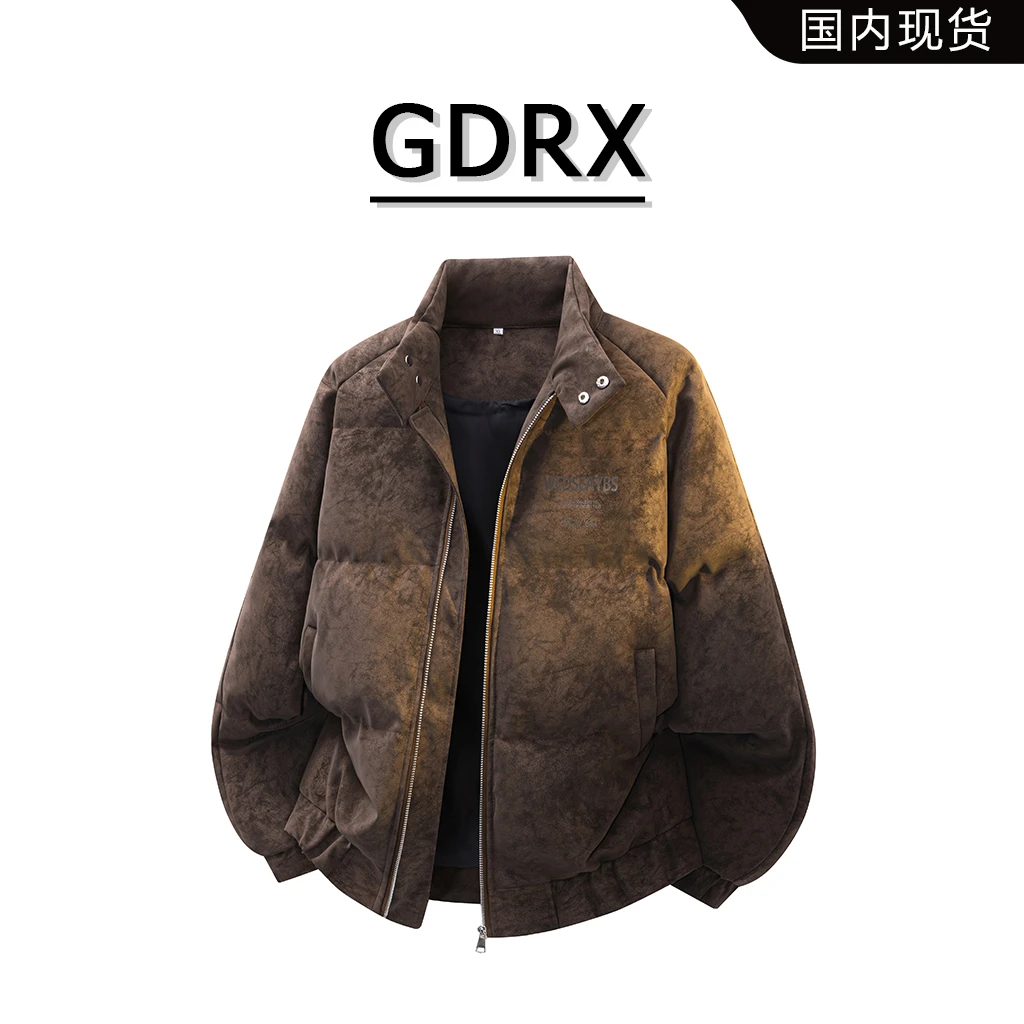 GDRX美式扎染休闲棉衣男冬季潮流百搭时尚外套保暖痞帅男生衣服