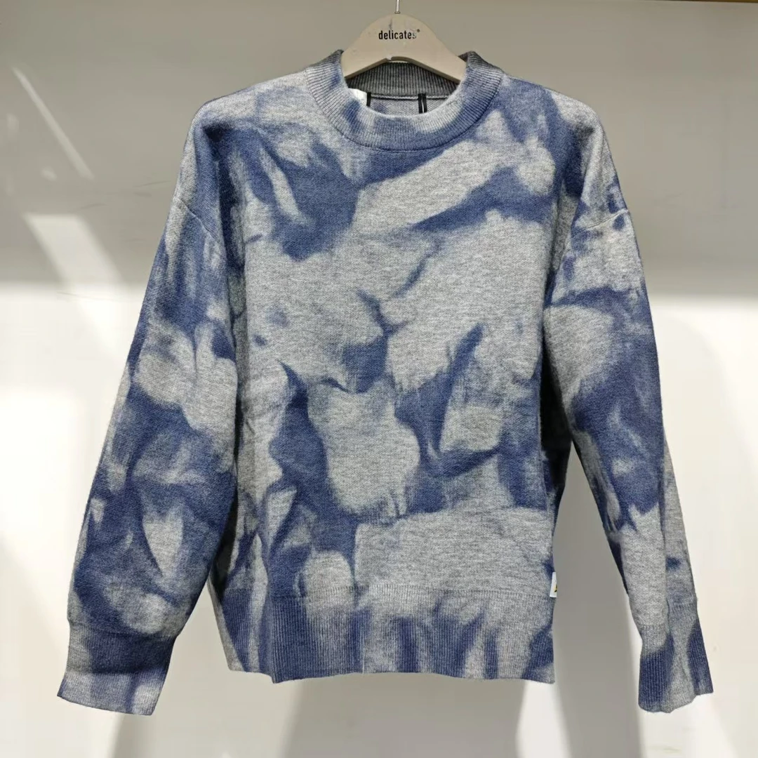 [U-15]【N】25新款情侣款扎染印花休闲圆领针织毛衣 73508