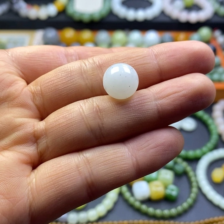 和田玉未镶嵌珠宝半成品点墨卡12