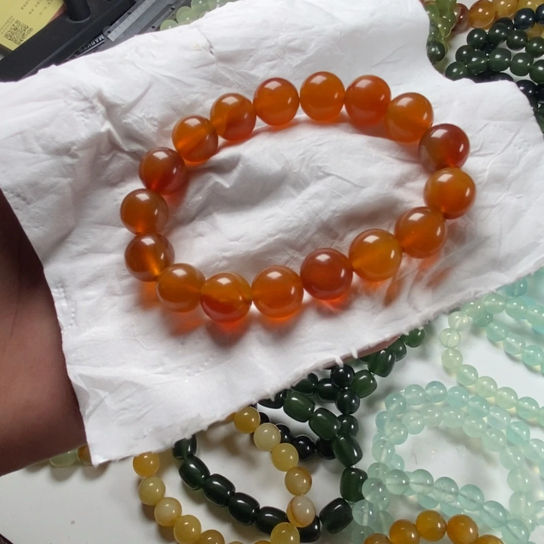 蛇纹石玉未镶嵌手链花玉无科技卡12精品手串