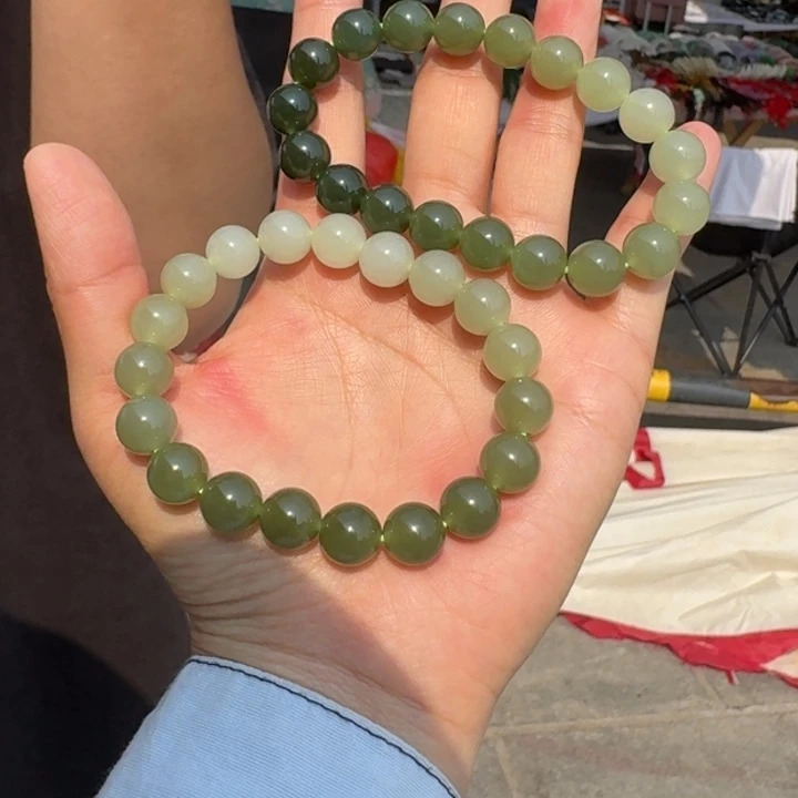 和田玉未镶嵌颈饰渐变手串刘毅菲多样性拍一发一