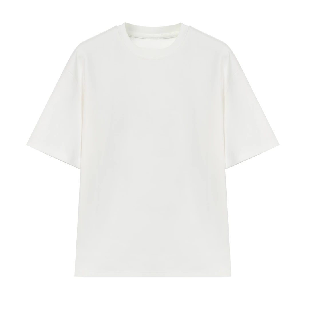 胸前字母夏季上新白色简约休闲百搭ol圆领半袖T恤2408T104