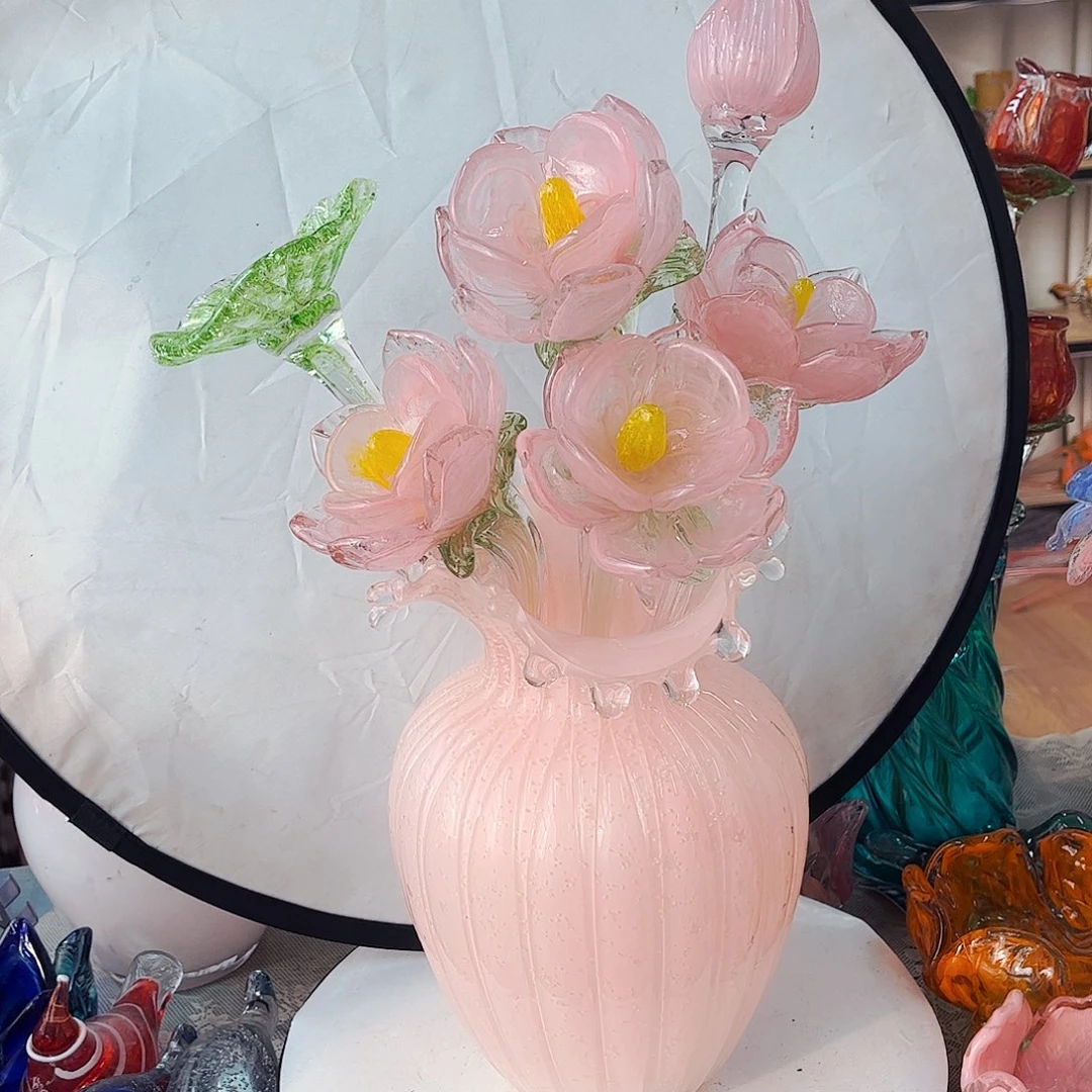 6花一个夜光花瓶一套家悦花瓶花器