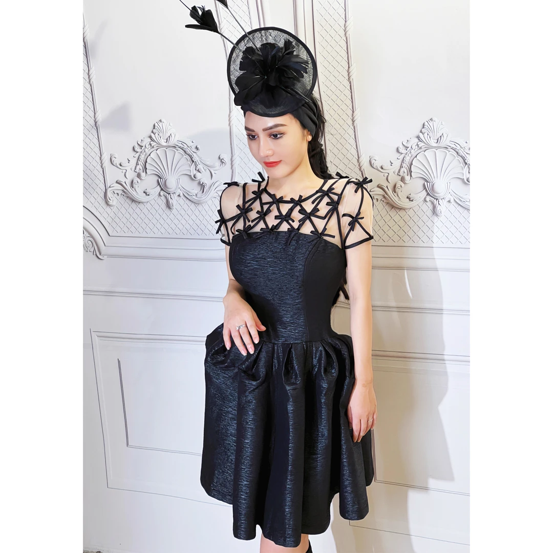 【星姐推荐】星原创高级定制【轻舞芭蕾】设计师款轻奢名媛拼接连衣裙