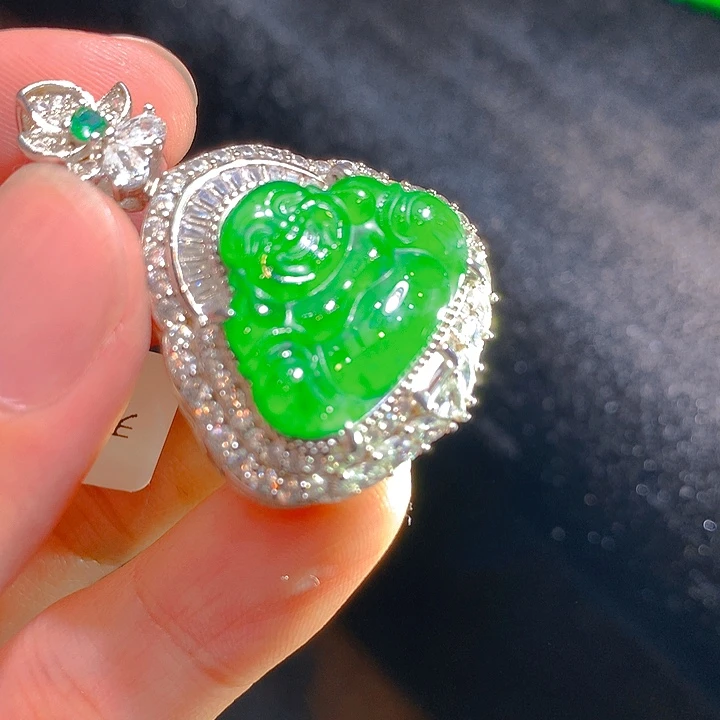 【闪购商品】翡翠颈饰银S925镶嵌翡翠