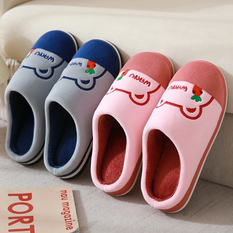 棉拖鞋女冬季加厚底男士防滑保暖情侣居家新款学生加绒女款毛拖