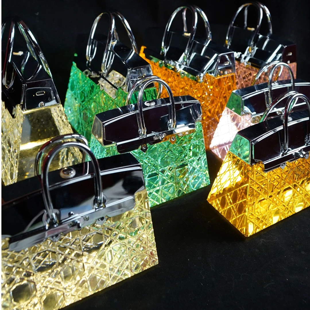 Birkin bag 爱马士包包手提水晶包轻奢风手工雕刻奢华家具饰品