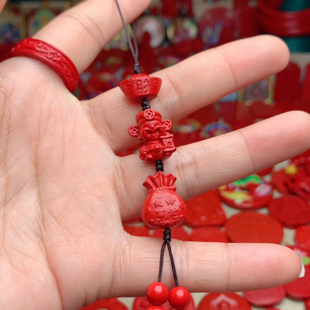 天然辰砂工艺品朱砂手机坠