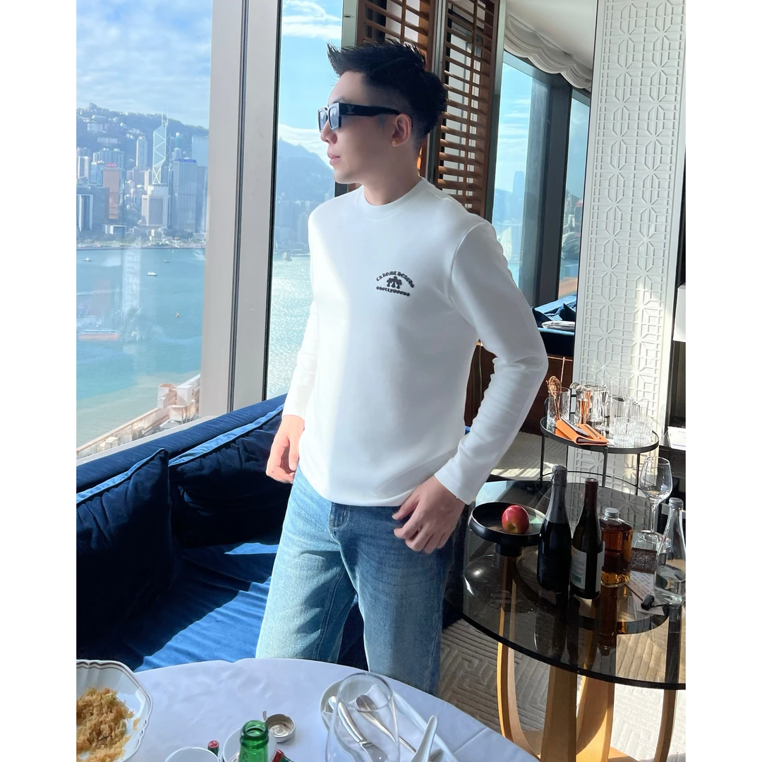 【梵文长袖】冬加绒加厚打底痞帅男装T恤反季节衣服男士新款休闲装