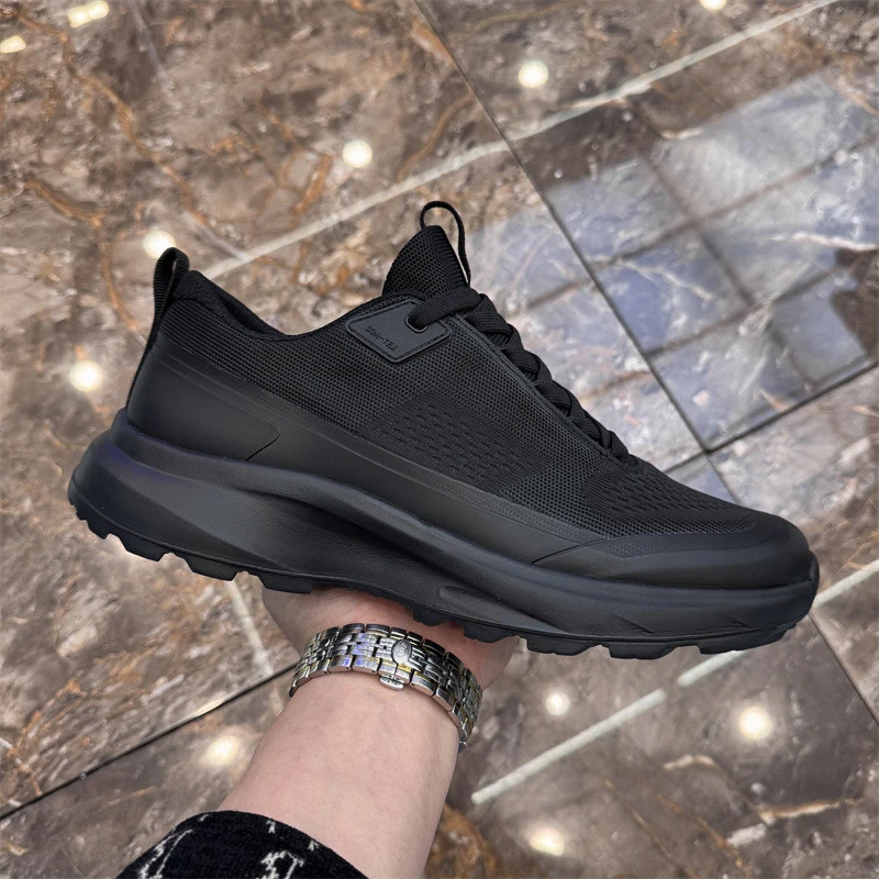 春季新款潮鞋网面透气休闲鞋轻质厚底跑步运动鞋户外系带欧货男鞋