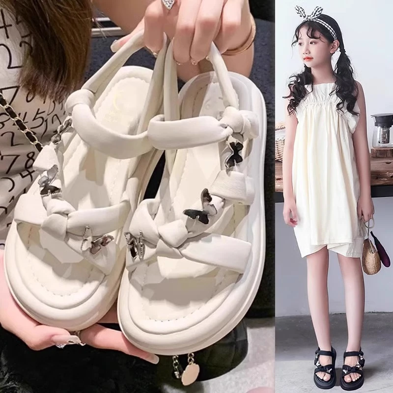 ABC女童凉鞋2025夏季爆款学生百搭软底防滑沙滩鞋中大童女孩凉鞋