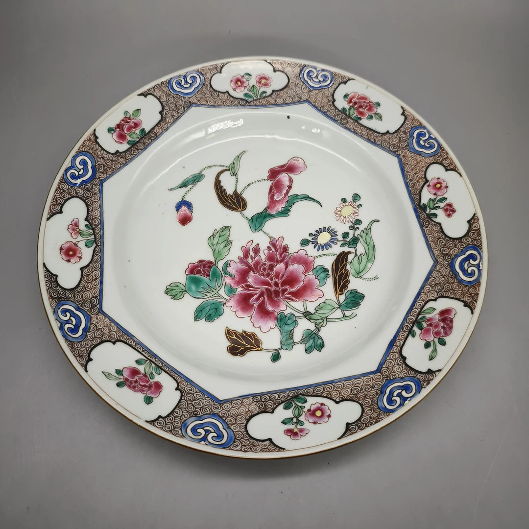 82501011*清雍正粉彩花卉纹大盘/瓷器八/江苏省文物总店