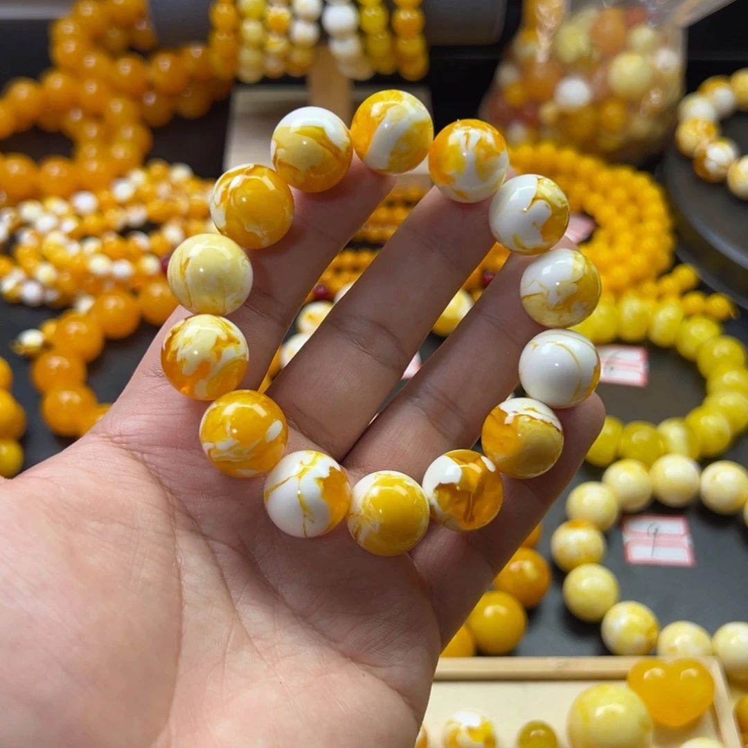 坦***然瓷白金花款圆珠手串卡14