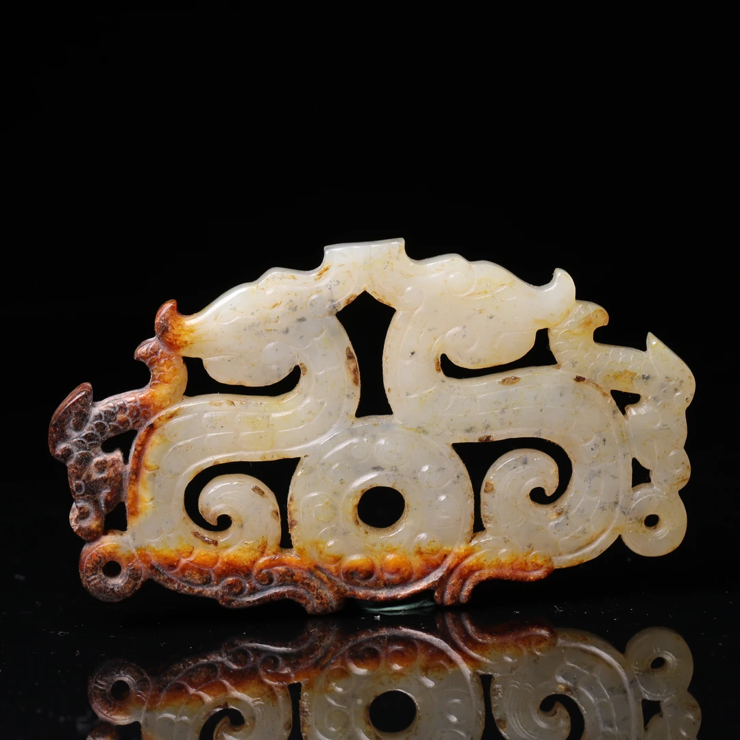 明代和田玉龙纹佩-NX