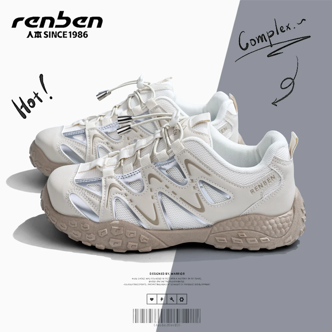 人本新款女鞋运动登山鞋时尚休闲鞋防滑女鞋透气百搭夏季德训鞋