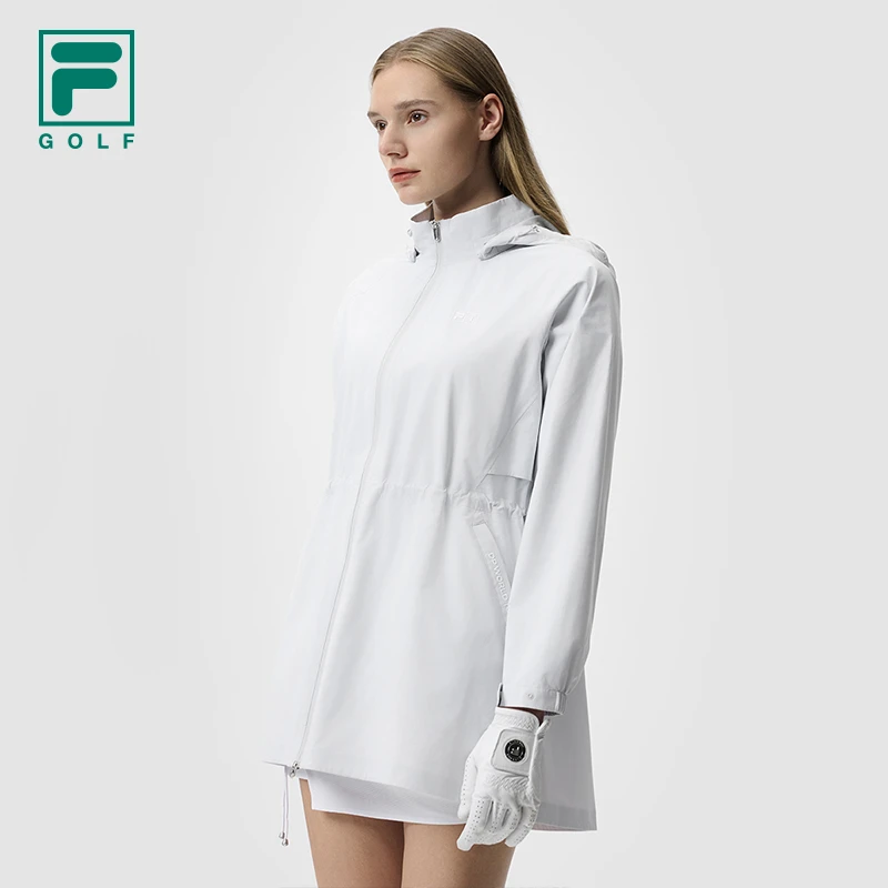 FILA斐乐女装针织长袖连帽 春季新款运动上衣防水户外A11W515713F