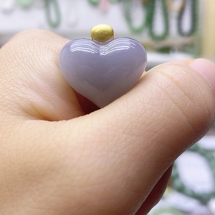 和田玉18K金镶嵌吊坠(不含链)