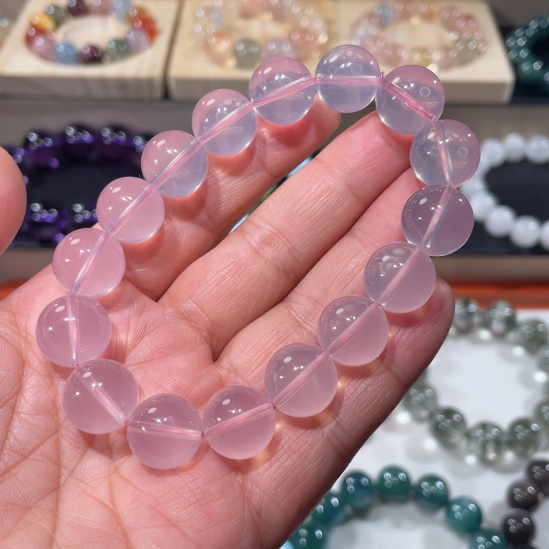 水晶未镶嵌手链粉晶手链