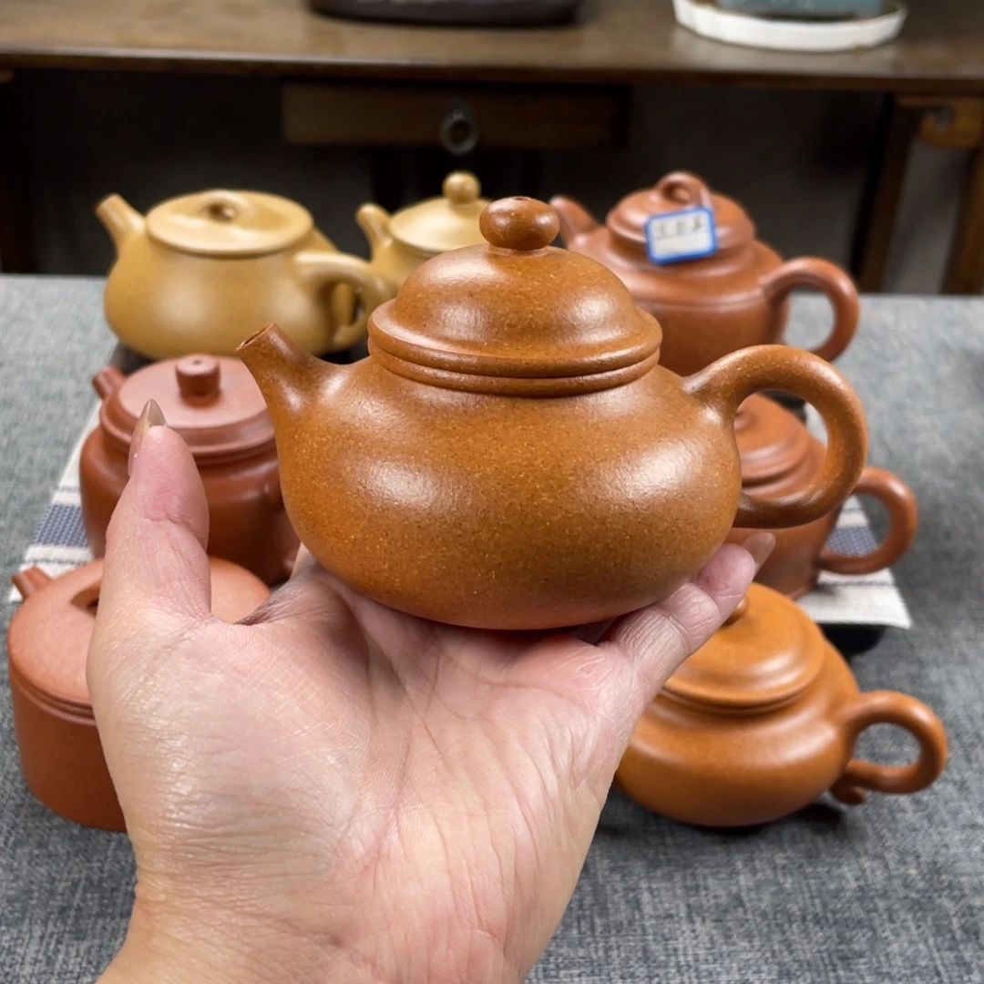 紫砂茶壶金黄段容天全手160手工泥