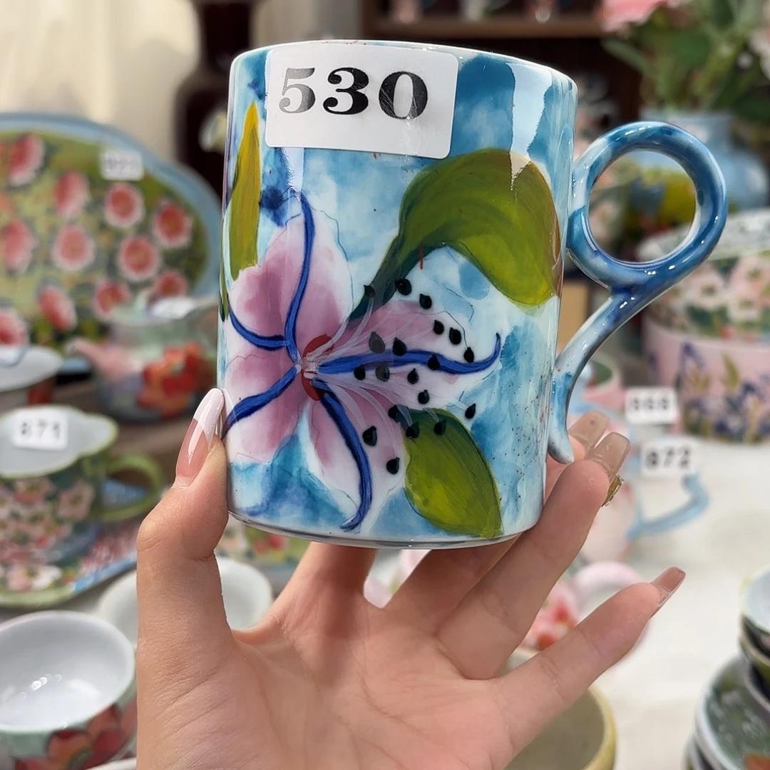 瓷片景德镇手绘高温釉下彩陶瓷茶具