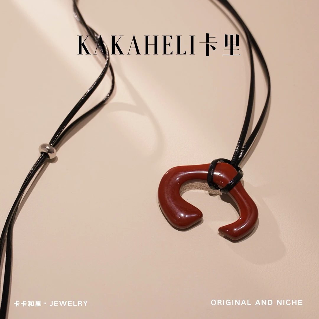 钛钢项链 天空之城简约棕色项链 A337