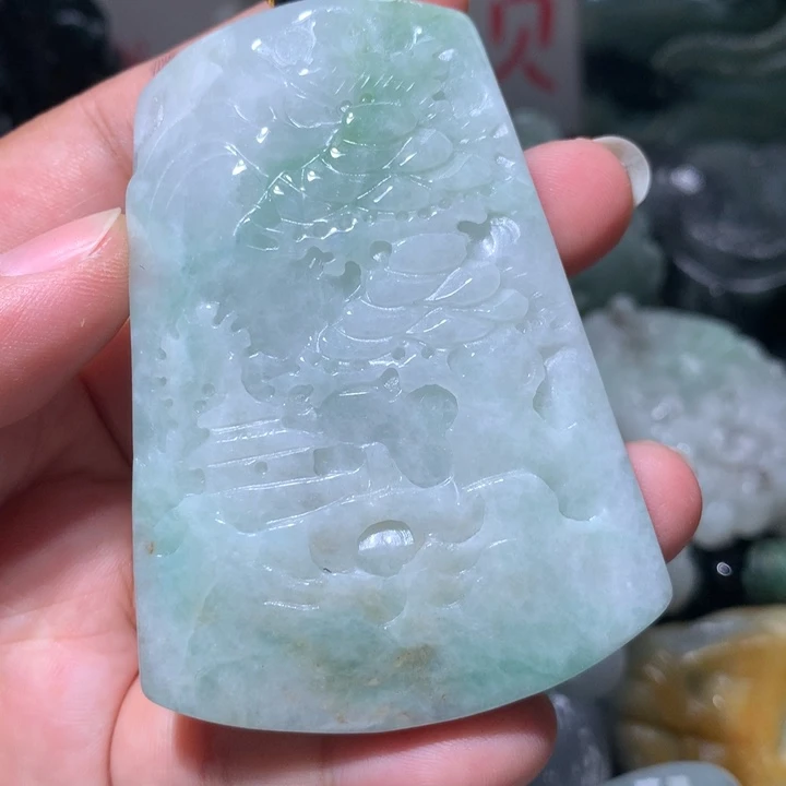 翡翠未镶嵌颈饰保真天然A货翡翠