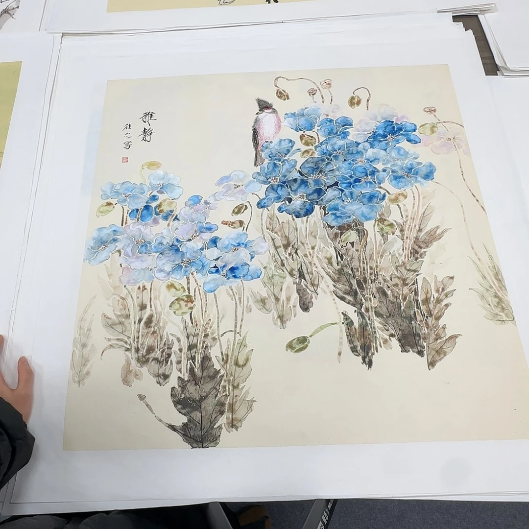 国画68*68纯手绘于往之