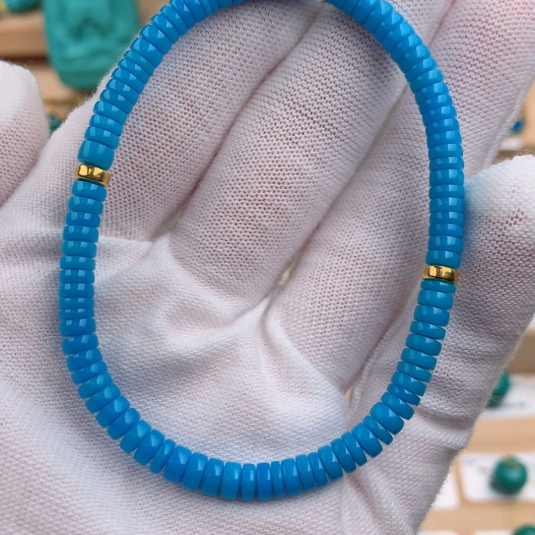 未镶嵌绿松石珠宝奇石4.5mm