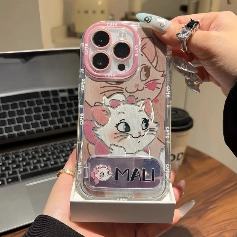 汤姆玛丽猫镜子支架适用于苹果16Pro手机壳iPhone14max小米15华为