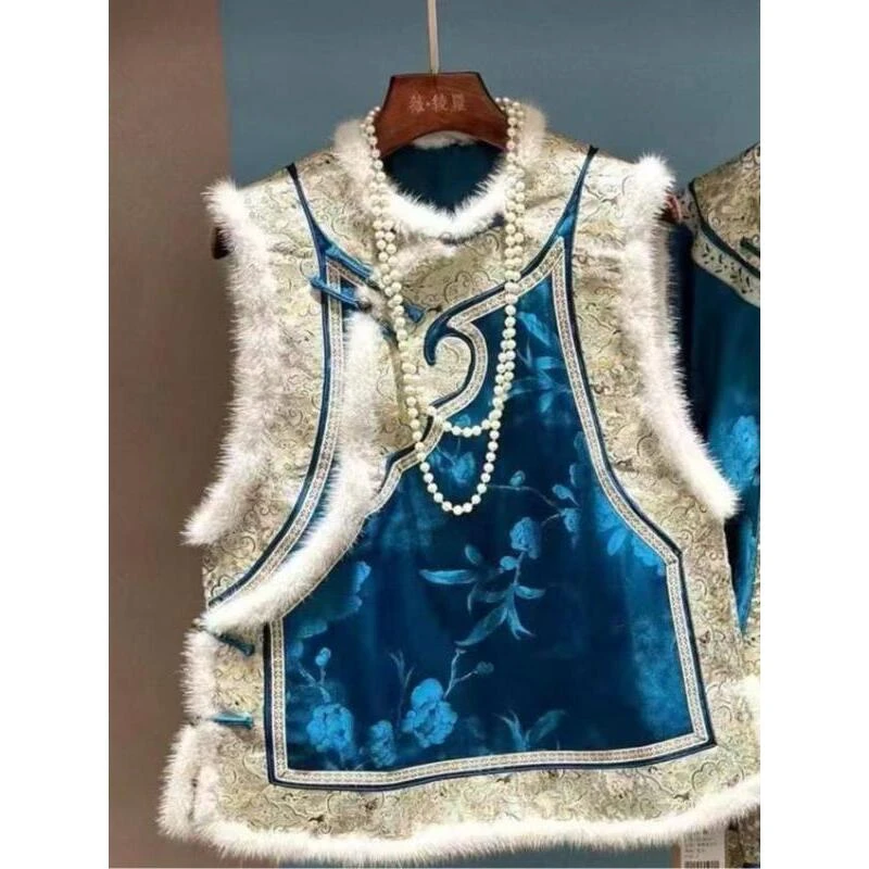 璇子-华雅｜重工款冬季新款皮草马甲外套2024D1055