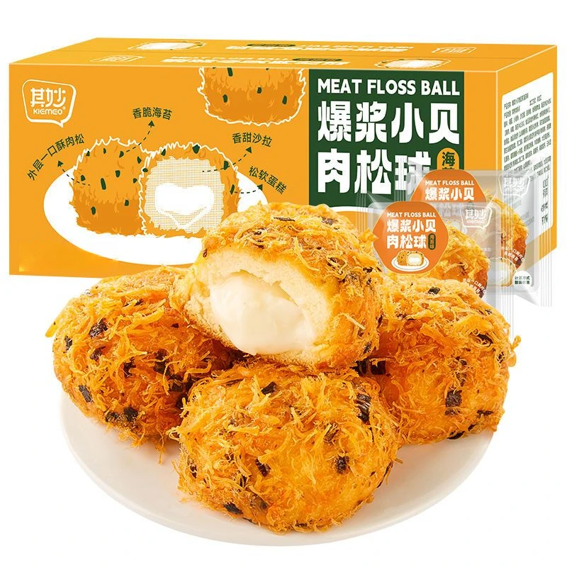 爆浆小贝肉松球泡芙夹心面包早餐蛋糕速食品代餐健康零食批发