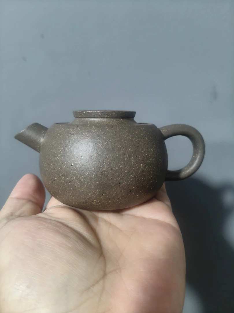 宜兴紫砂茶器具炮嘴汉瓦壶老土泥半手制容量155cc士5cc