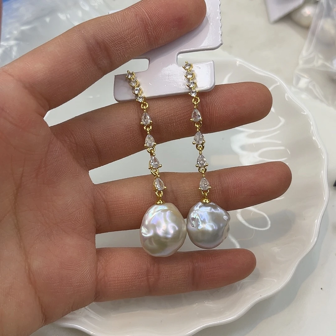 耳饰合金淡水珍珠