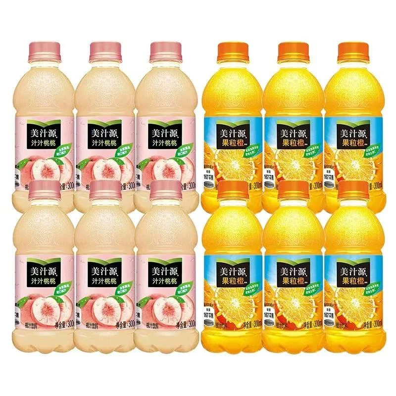 可口可乐美汁源果粒橙汁汁桃桃300ml小瓶装网红果汁饮料