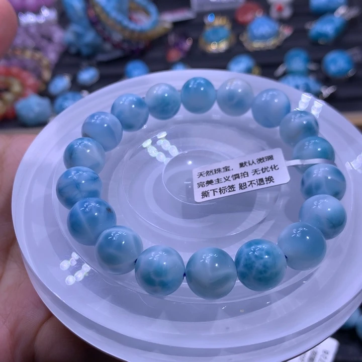 未镶嵌针钠钙石（海纹石）手链11m手串色差略异