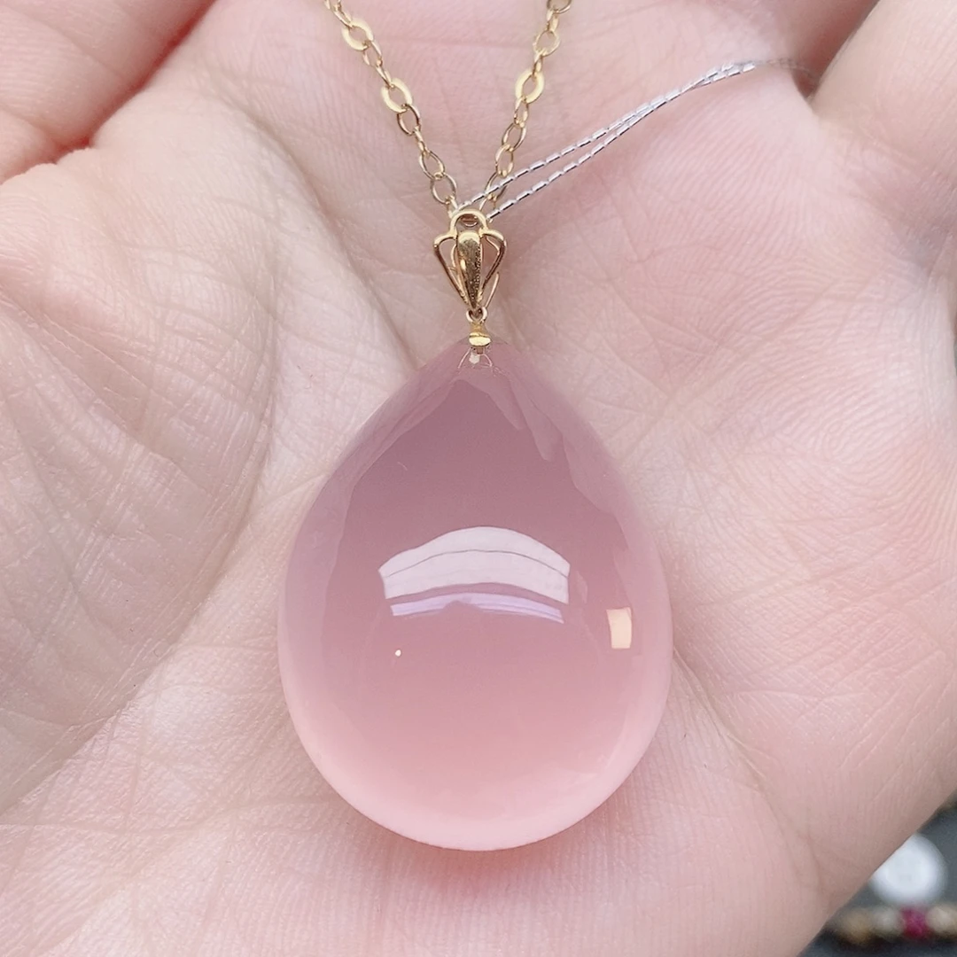 芙蓉石18K金镶嵌吊坠(赠链)