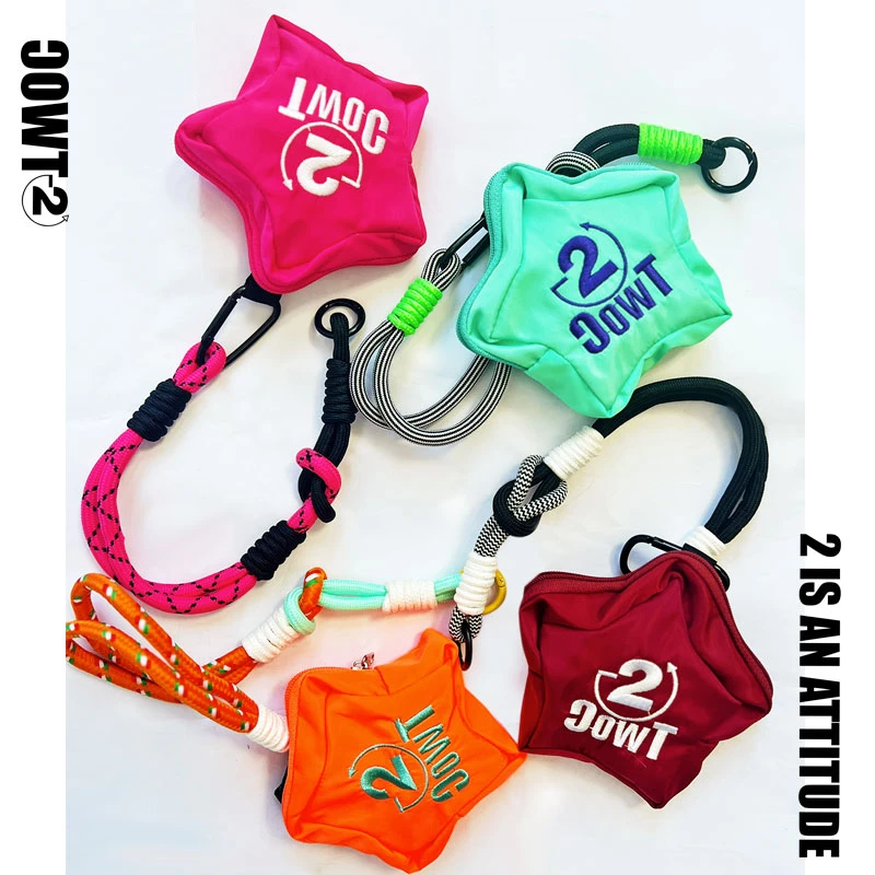 TWOC零下二度新款滑雪配件飘带星星挂包腰链 潮牌百搭简约