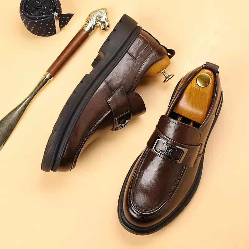 春秋一脚蹬休闲皮鞋真皮男式皮鞋单鞋英伦风