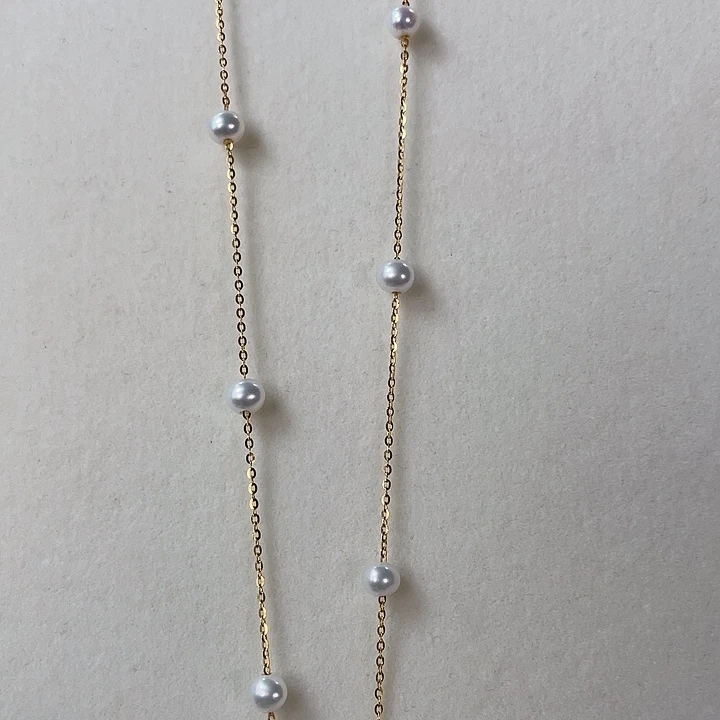 淡水珍珠银S925镶嵌颈饰4.5mm