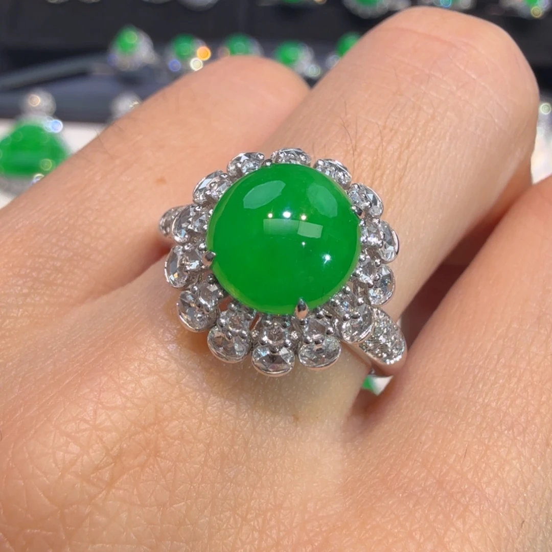 翡翠18K金镶嵌戒指收到货48小时鉴赏期