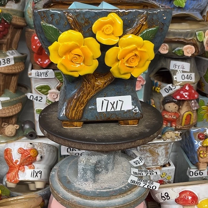 紫砂花盆粗陶材质多肉花盆