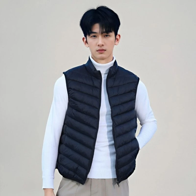 棉马甲男士大码保暖背心轻薄款加厚外穿立领马夹春秋冬季坎肩外套