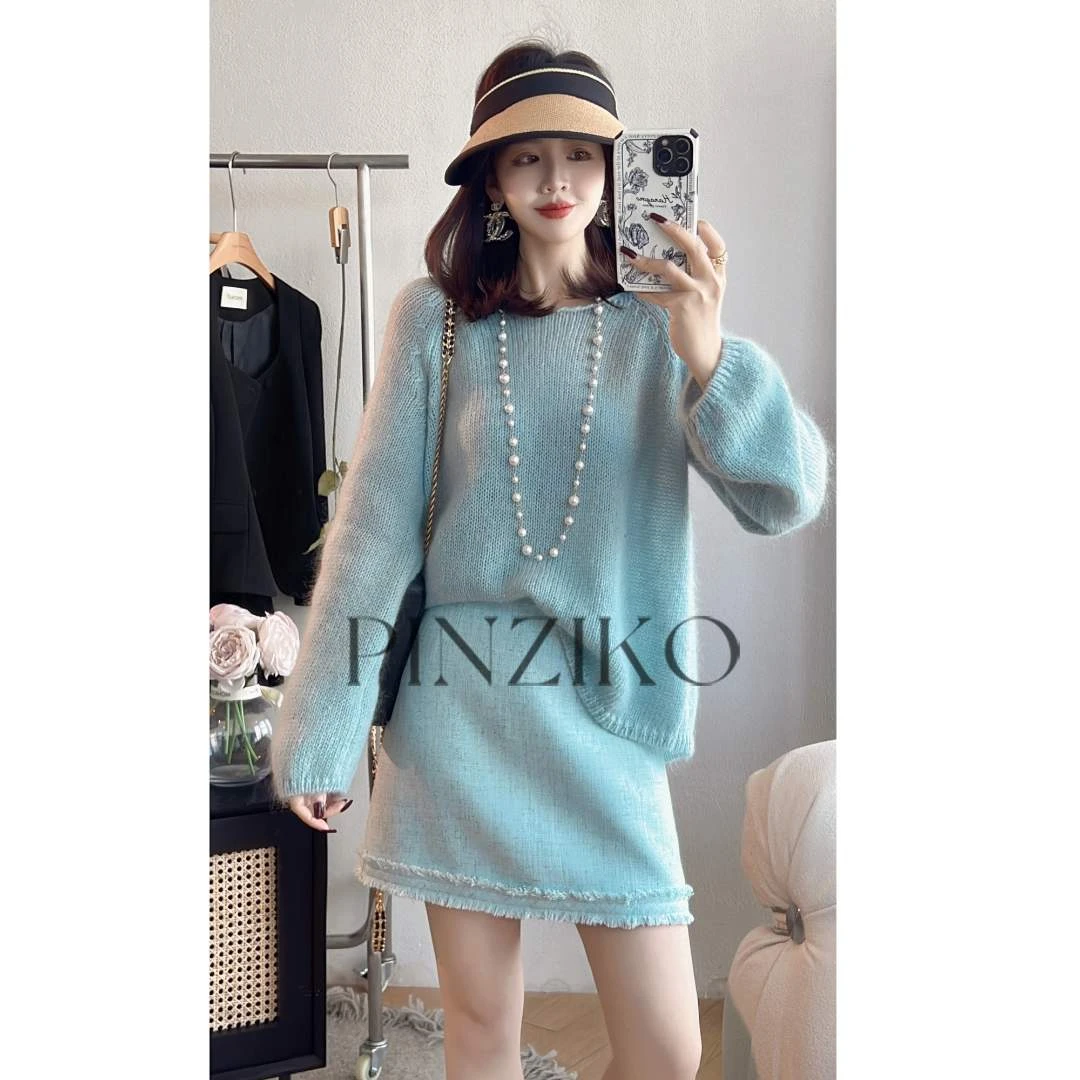 【年终宠粉大促】【PINZIKO】小麻花~马海羊毛设计感开叉毛衣TJA024